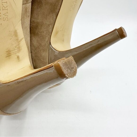Franco Sarto Nalia Caramel Suede T Strap May-Jane w/Patent Heel and Platform 9 - Picture 11 of 13